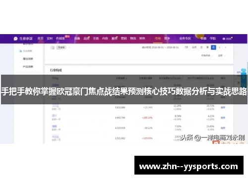 手把手教你掌握欧冠豪门焦点战结果预测核心技巧数据分析与实战思路